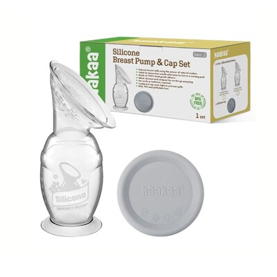 Generation 2 Silicone Breast Pump with Suction Base & Silicone Cap Gift Box (100/150ml)